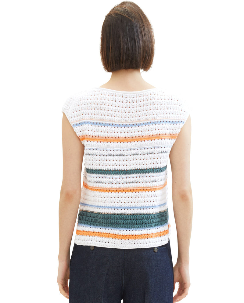 Camiseta de crochet de mujer sin mangas