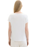 Blusa de mujer de manga corta lisa blanco