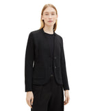 Blazer de mujer entallado con bolsillos delanteros negro