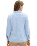 Blusa de mujer con manga francesa y cuello pico