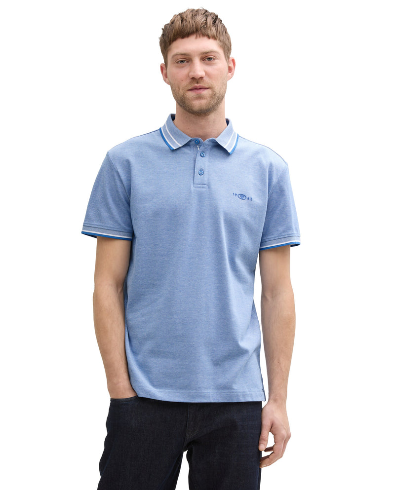 Polo de hombre de manga corta con cuello a contraste