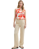 Pantalón de mujer corte recto con cintura de goma elástica