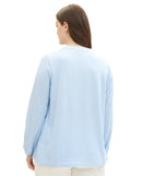 Blusa de manga larga de mujer con cuello de pico y estampado de rayas