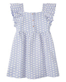 Vestido con volantes en las mangas y estampado a flores