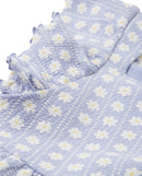 Vestido con volantes en las mangas y estampado a flores