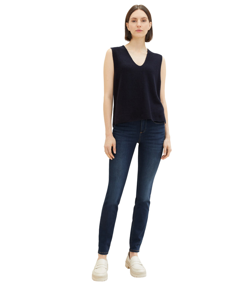 Vaquero de mujer Alexa skinny efecto desgastado azul marino
