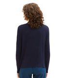 Cárdigan de mujer manga larga liso azul marino