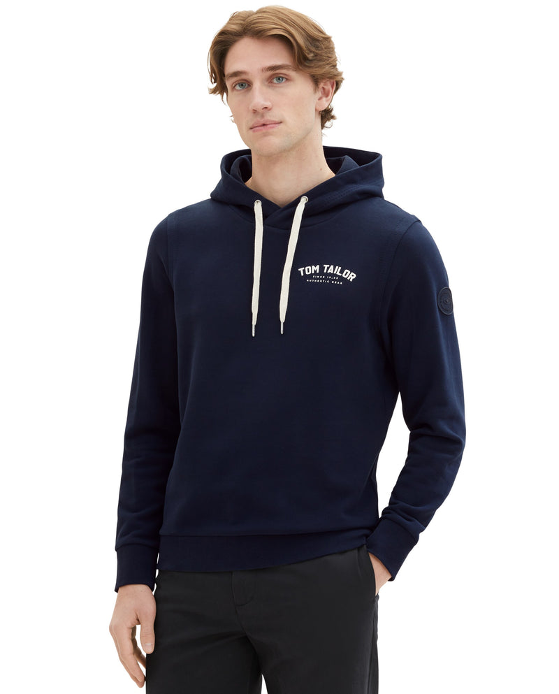 Men's hooded sweatshirt with small print