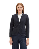Blazer de mujer entallado con bolsillos delanteros azul marino