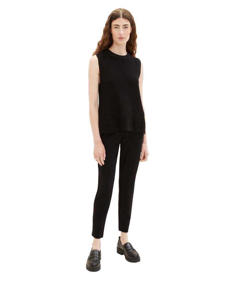 Pantalón de mujer holgado con cintura elástica negro