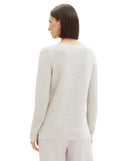 Jersey de mujer de cuello redondo corte regular beige