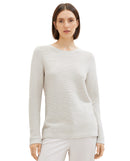 Jersey de mujer de cuello redondo corte regular beige