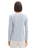 Camiseta de mujer de manga tres cuartos con cuello panadero