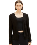 Cárdigan de mujer manga larga liso negro