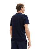 Camiseta de hombre de manga corta con dibujo frontal azul marino