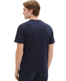 Camiseta de hombre con cuello redondo de manga corta azul marino