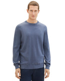 Jersey de hombre básico de cuello redondo azul