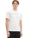 Camiseta de hombre de manga corta con dibujo frontal y cuello redondo