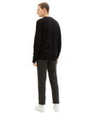 Jersey de hombre básico de cuello redondo negro