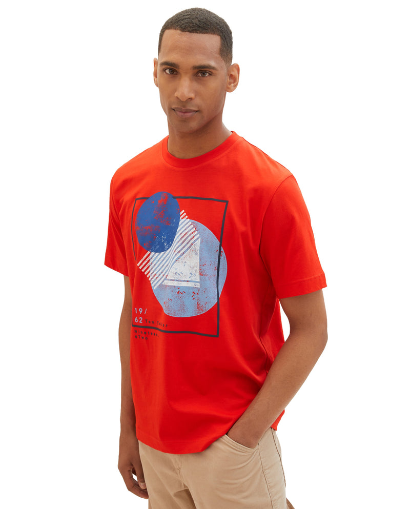 Camiseta de hombre 100% algodon de manga corta con estampado frontal