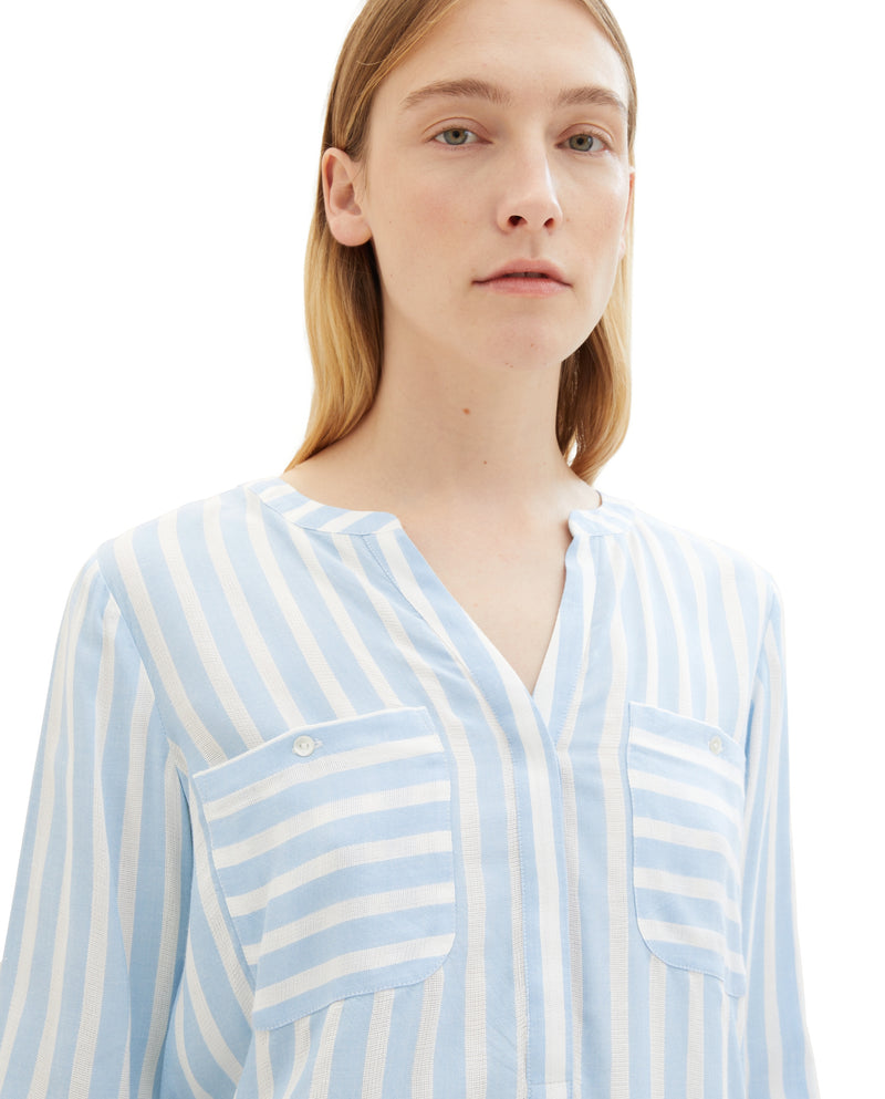 Camiseta de mujer de manga larga con rayas