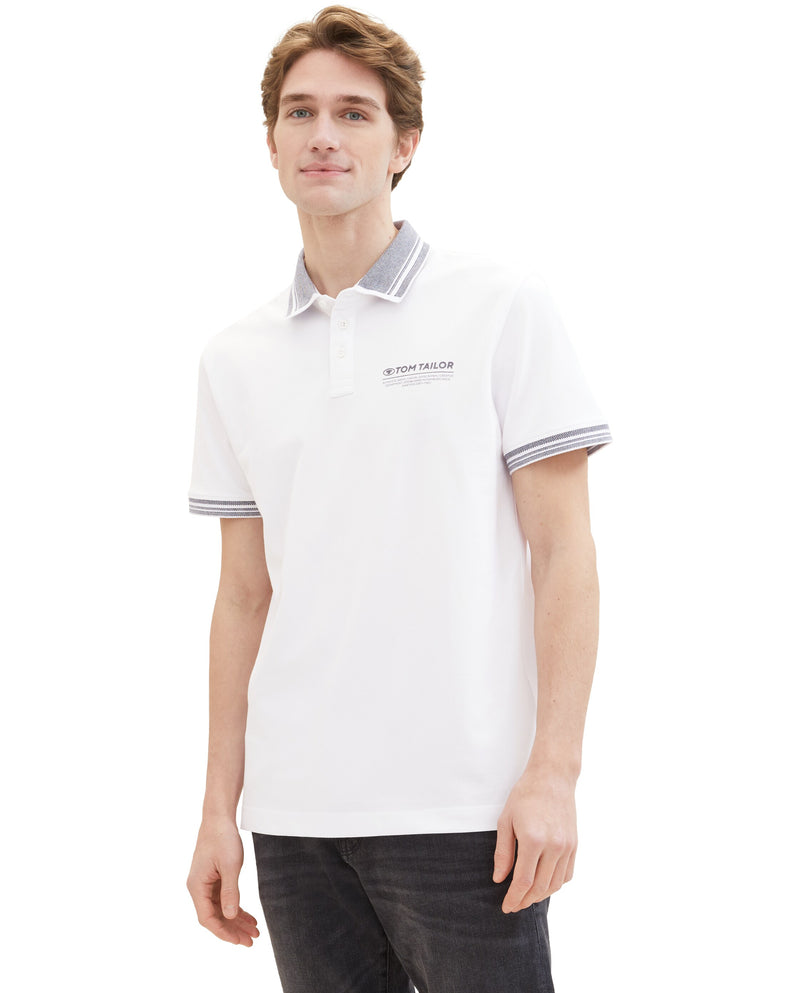 Polo de hombre de manga corta blanco