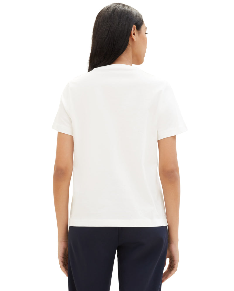 Camiseta de mujer de manga corta de 100% algodOn estampado frontal