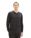 Jersey de hombre con cuello de pico gris oscuro