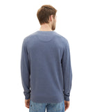 Jersey de hombre con cuello de pico azul