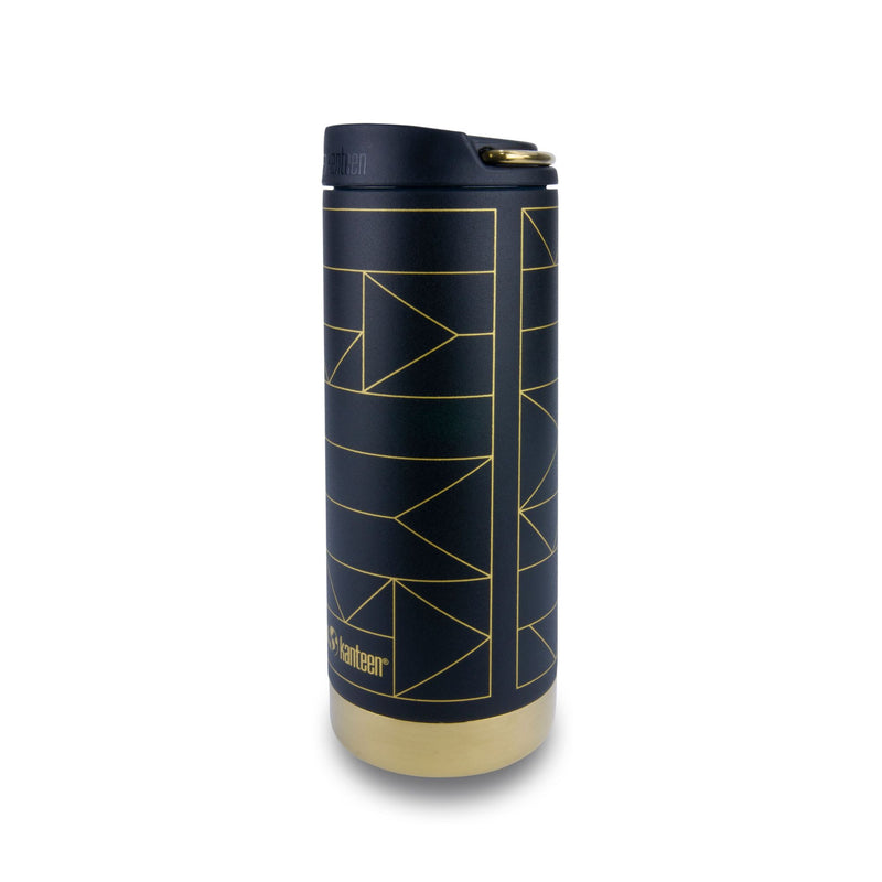 TKWide Geometric Klean Kanteen thermal bottle with lid Coffee 16oz (473ml) matte black