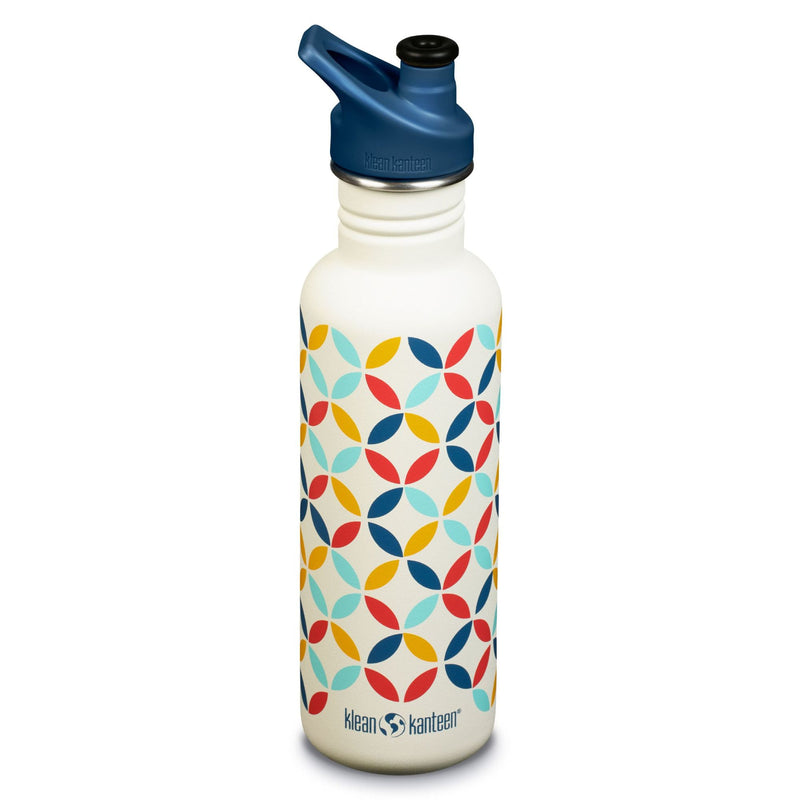 Classic Klean Kanteen Bottle with Sport Cap 27oz (798ml) retro polka dots
