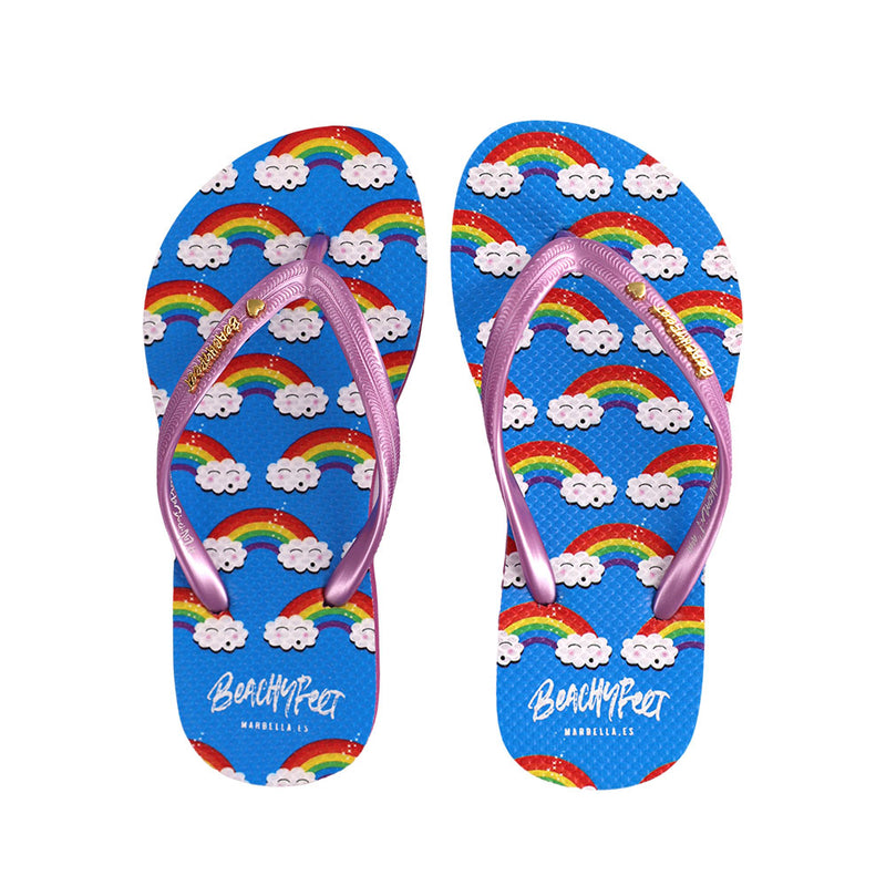 Tongs pour enfants modèle Rainbow de la marque Beachy Feet