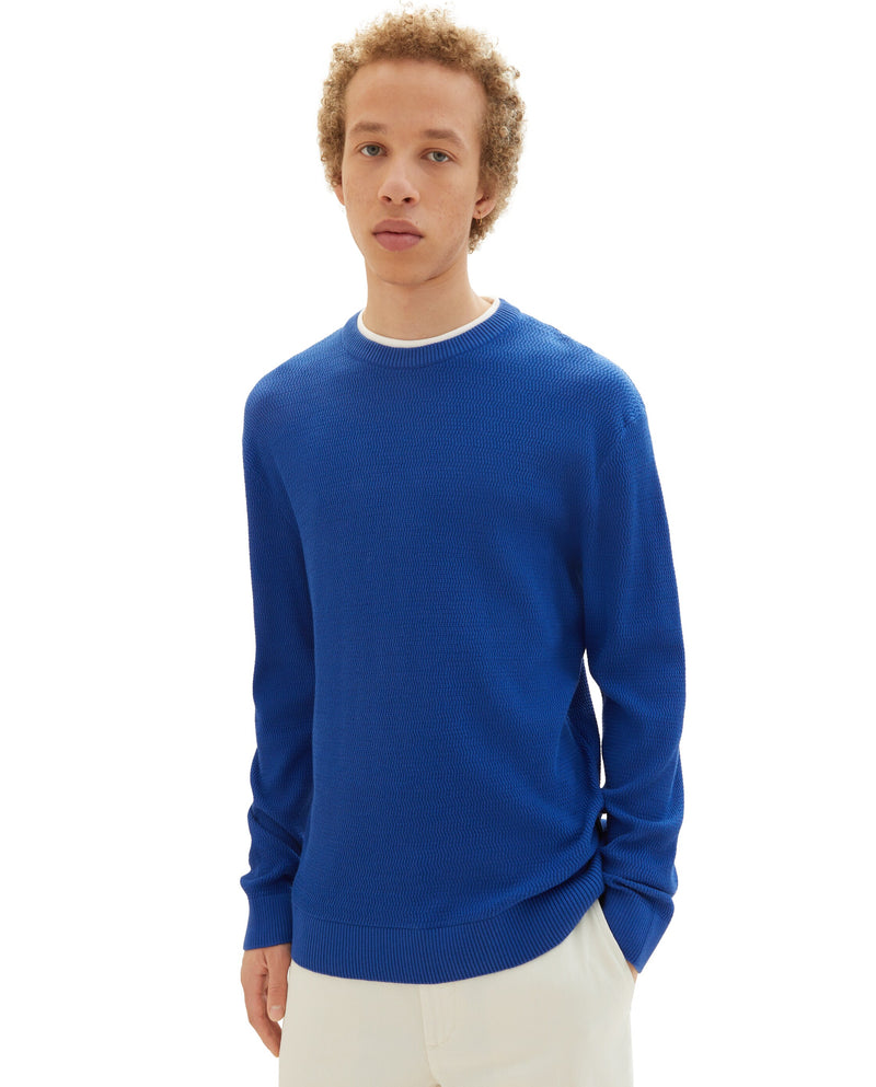 Men's Contrast Round Neck Sweater