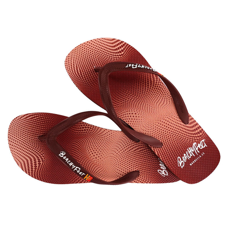 Red Dots men's flip flops from the Beachy Feet brand
