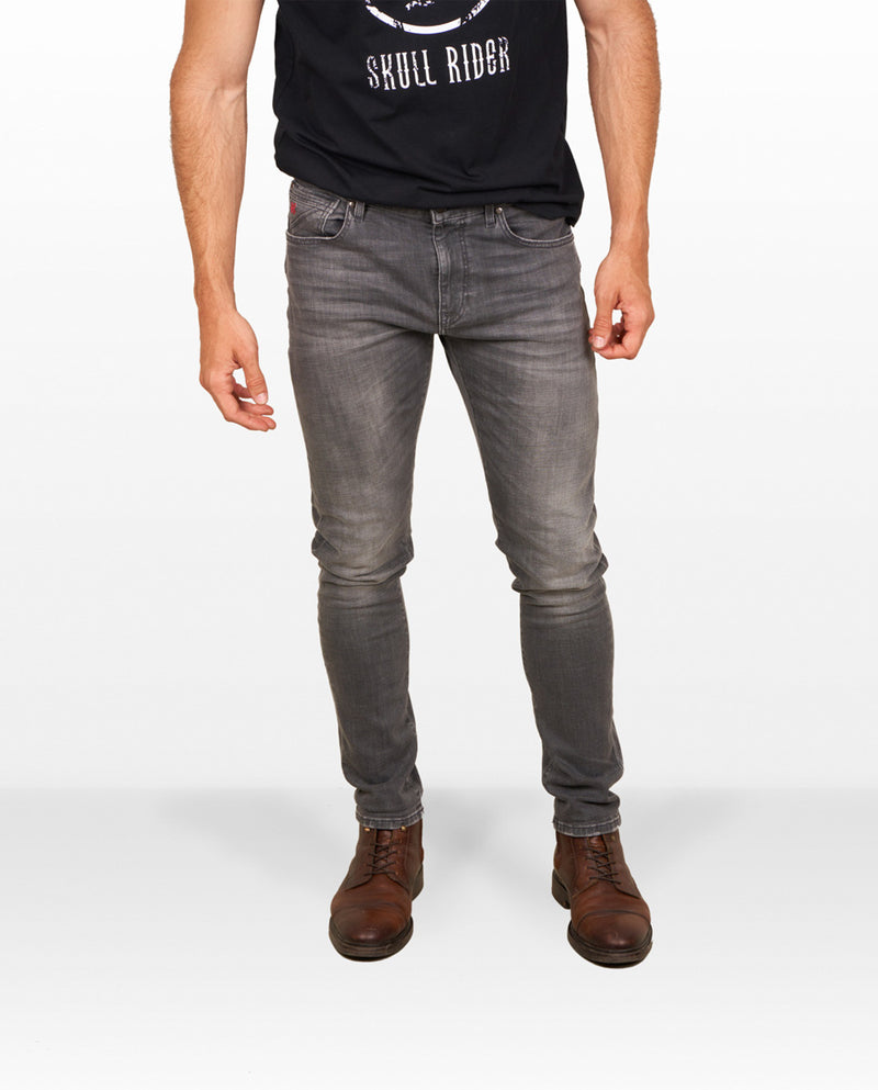 Men's gray tappered jeans