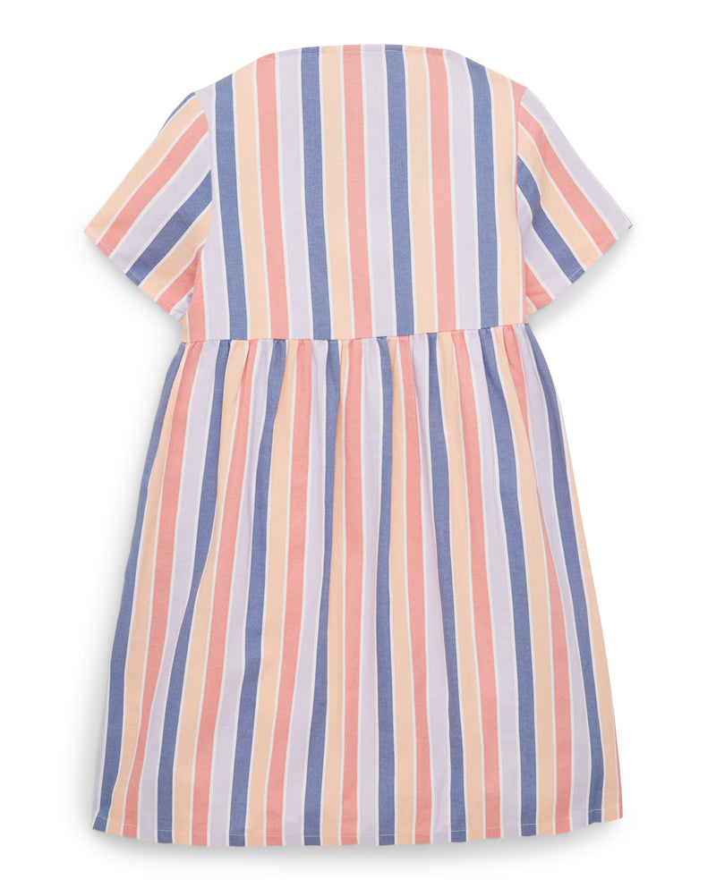 Striped printed short-sleeved girl's dress