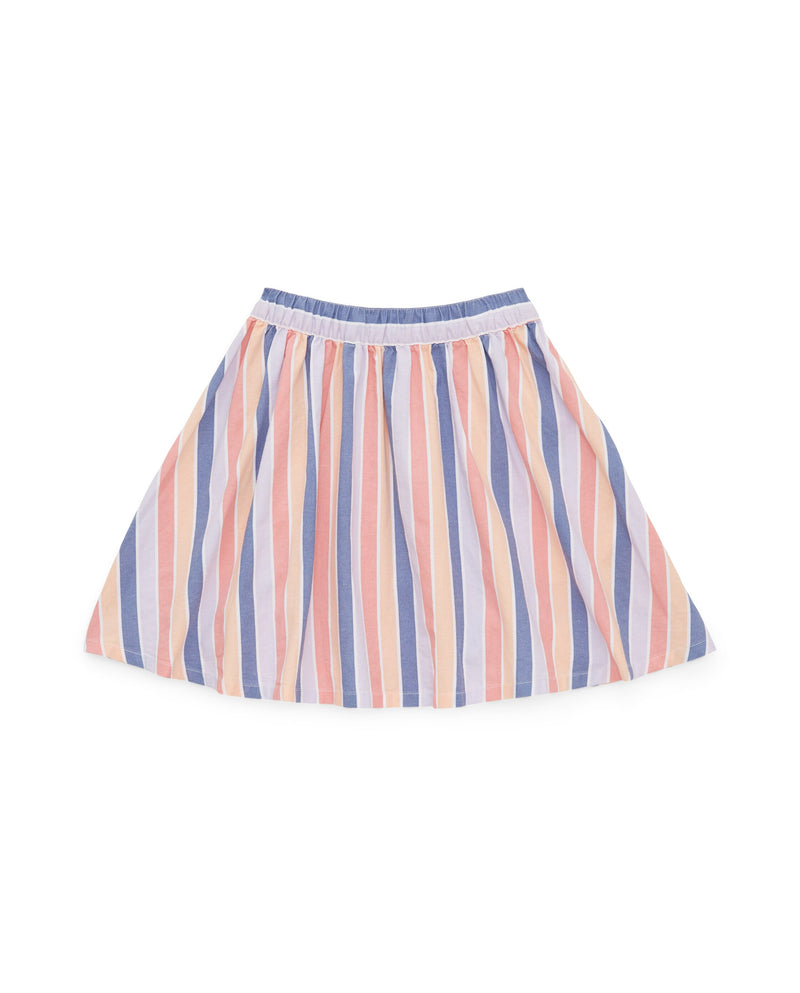 Girl's skirt with striped print buttons