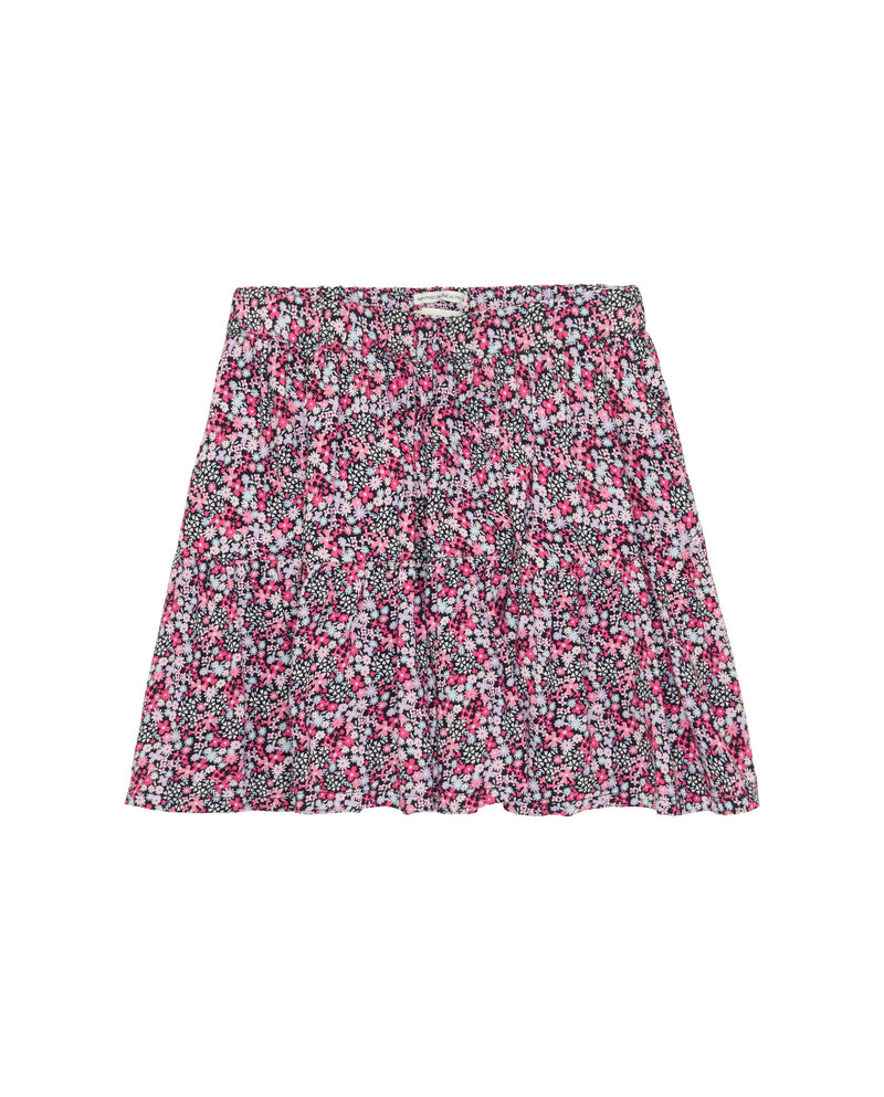 Short girl's skirt with floral print