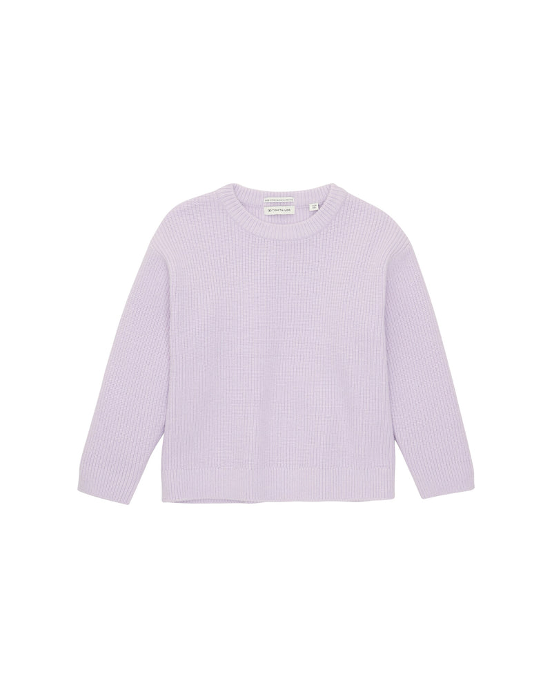 Girl's sweater with long sleeves and round neckline