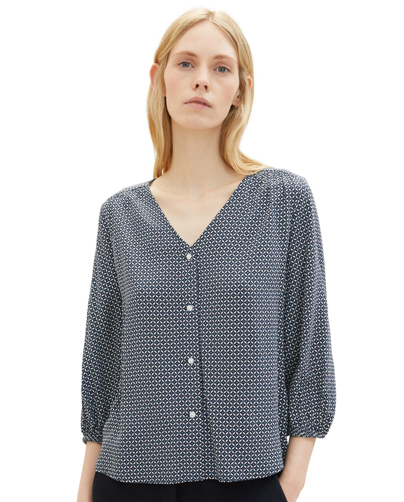 Women's blouse with print and French sleeve