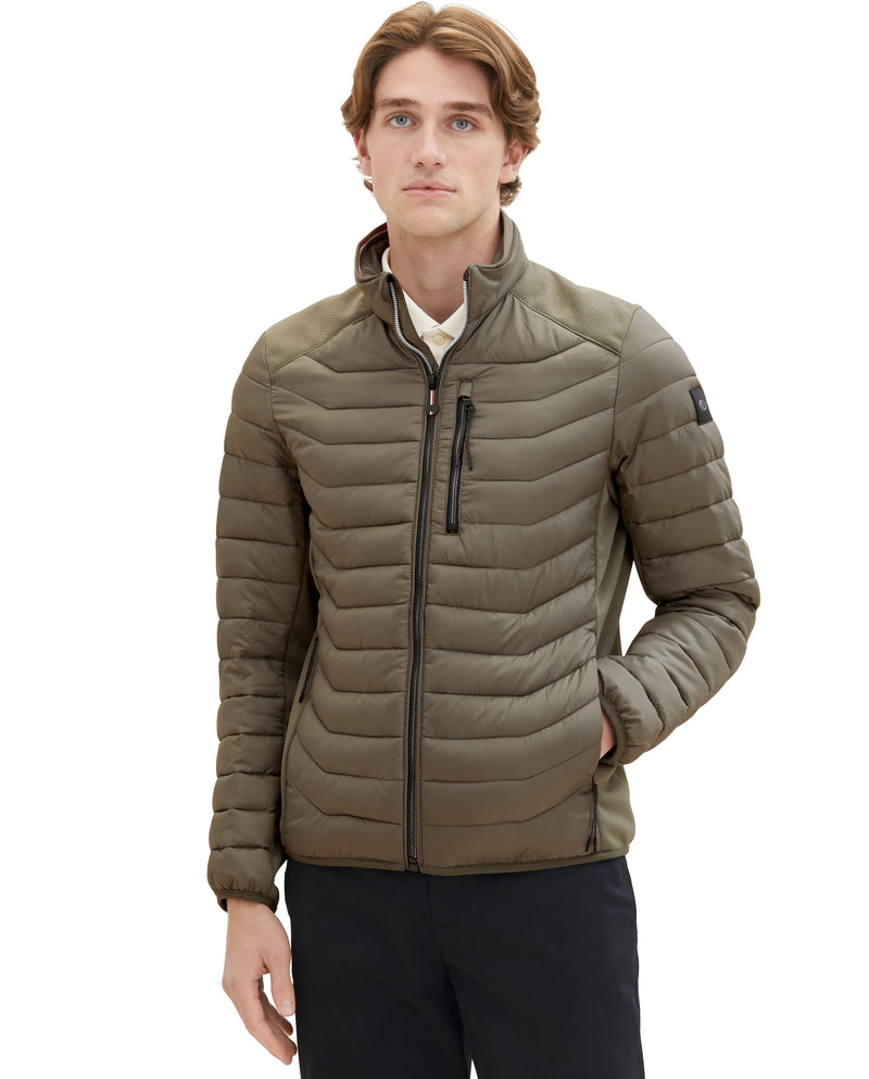 Men's quilted down jacket with zipper